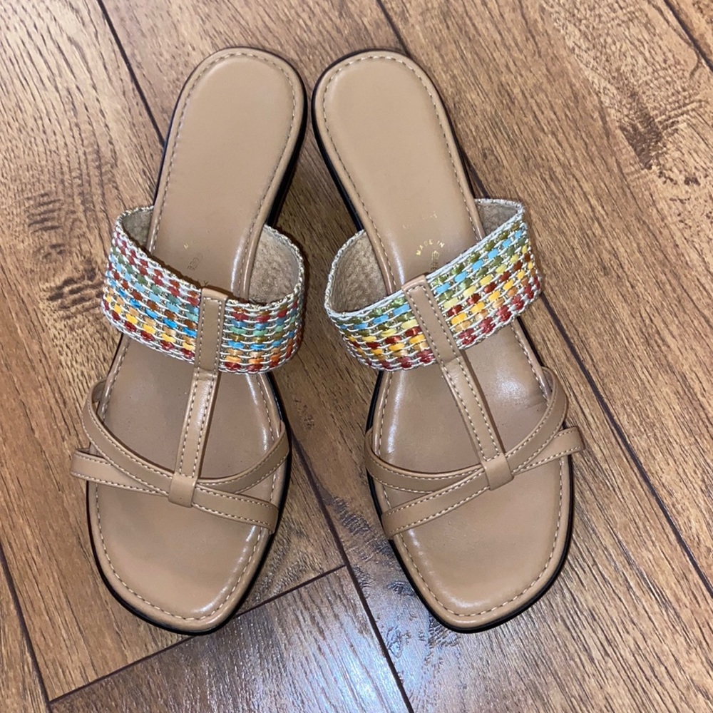 Brown Italian Sandals Slides